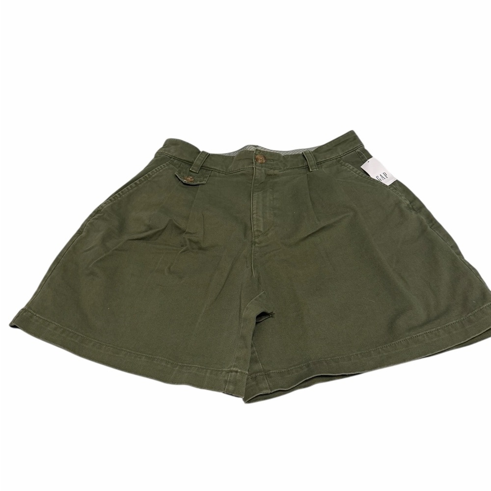 GAP Olive Green High-Rise A-Line Bermuda Shorts